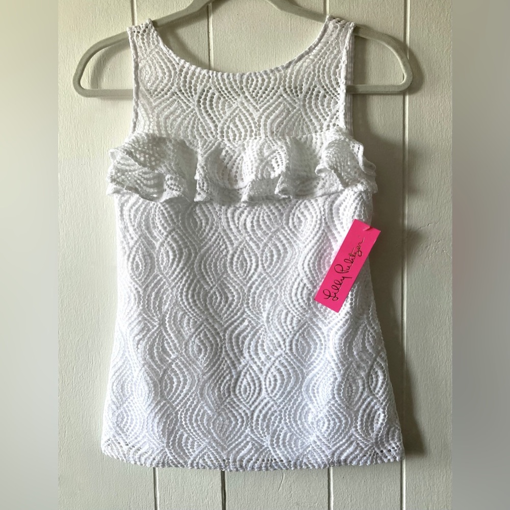 Lilly Pulitzer Lace Ruffle Sleeveless Top